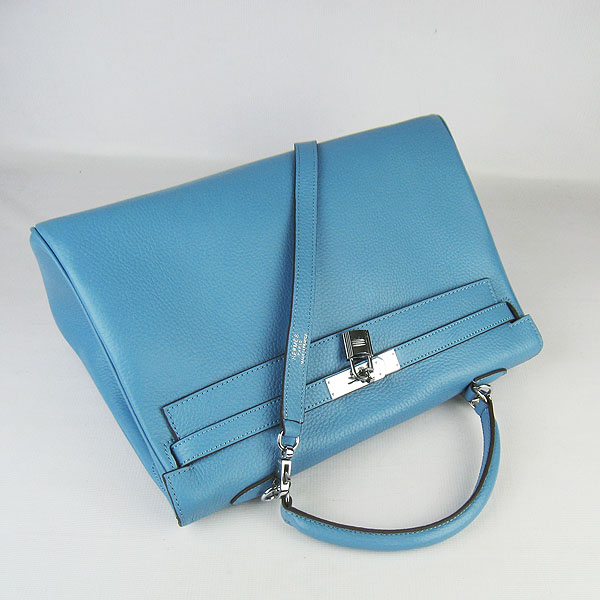 High Quality Hermes Kelly 35CM Togo Leather Bag Light Blue 6308